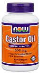 Now Castor Oil 650 mg 120 softgels